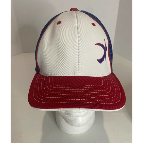 PACIFIC HEADWEAR Pro Model 404M S-M Red Blue and White - Picture 1 of 6